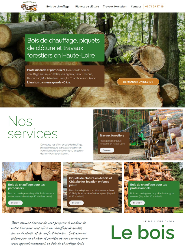 Bois de chauffage et travaux forestiers ETF Vernière (43)