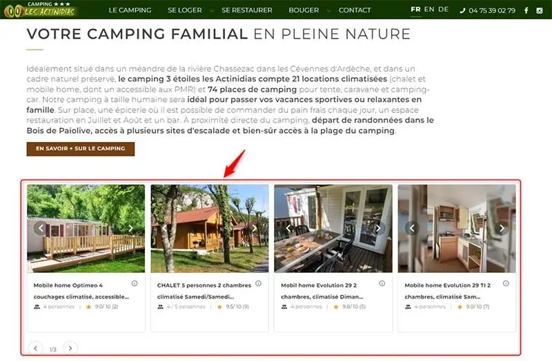 Carrousel locations dans site camping